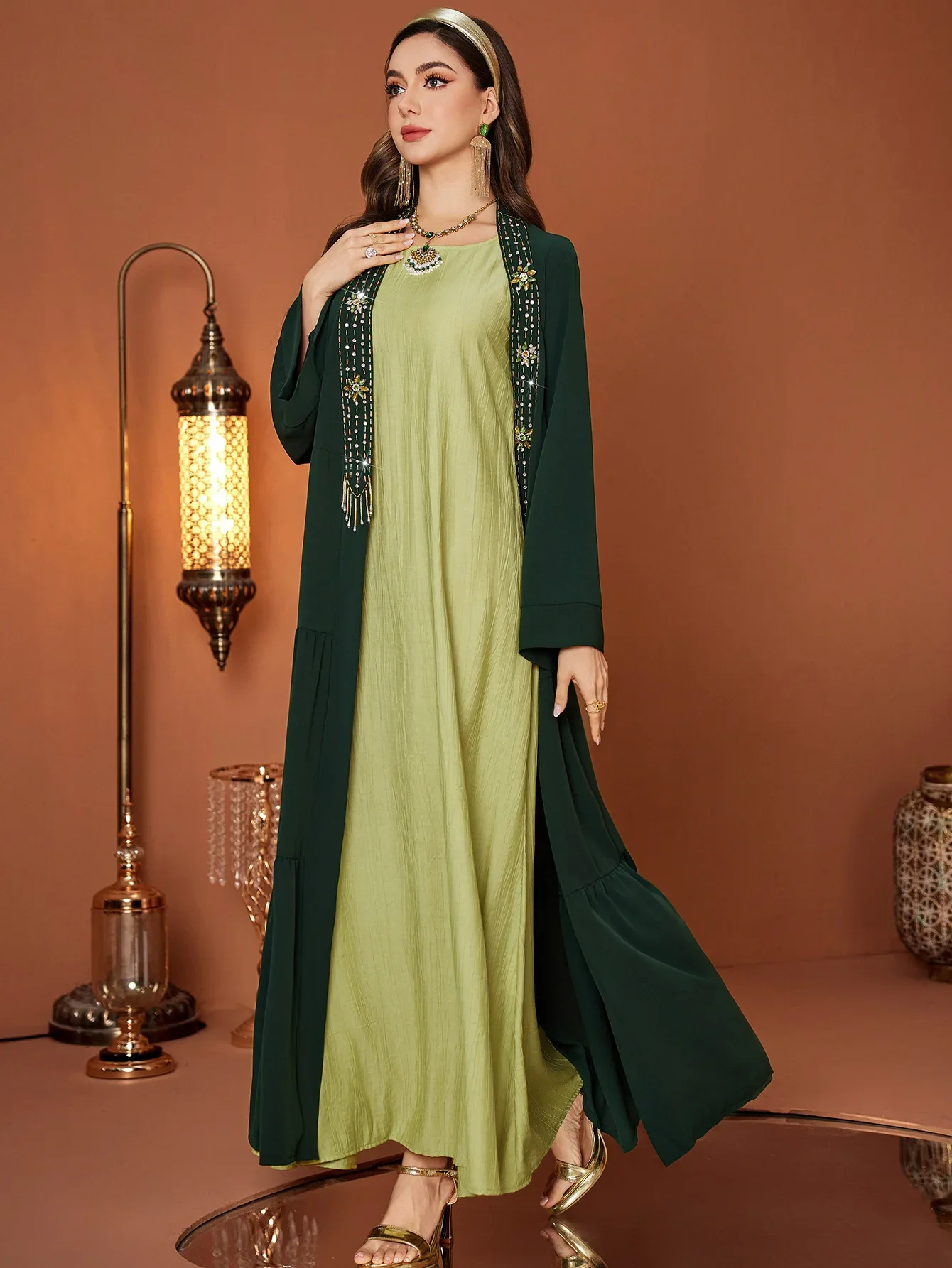 Jalabiya Women Arabic - Eid Open Women Abaya gorgeous hand-stitched