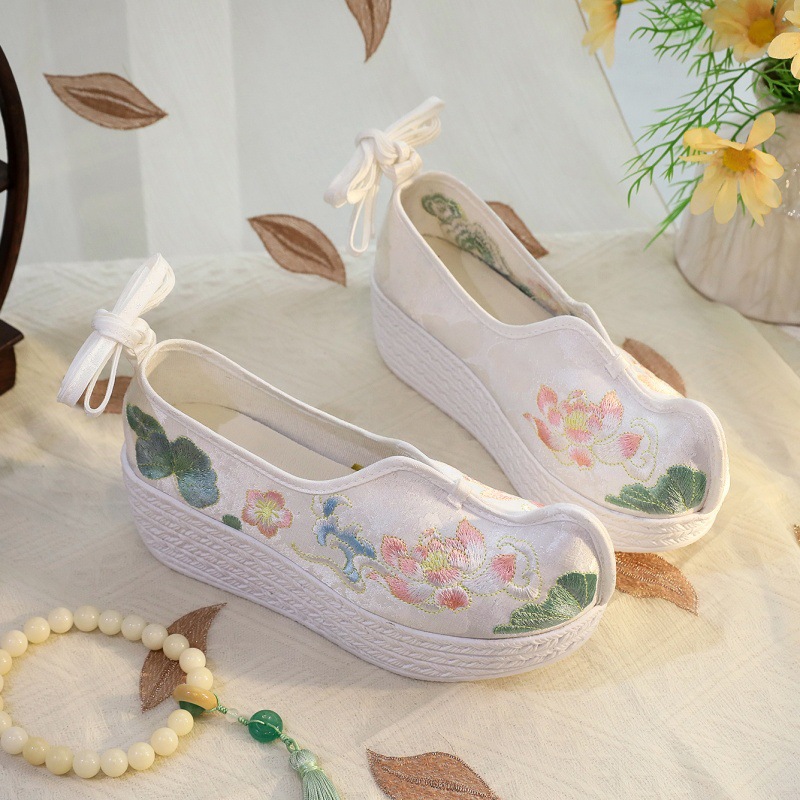 Ethnic Fabric - 2026 Women's White Lotus Embroidery Platform