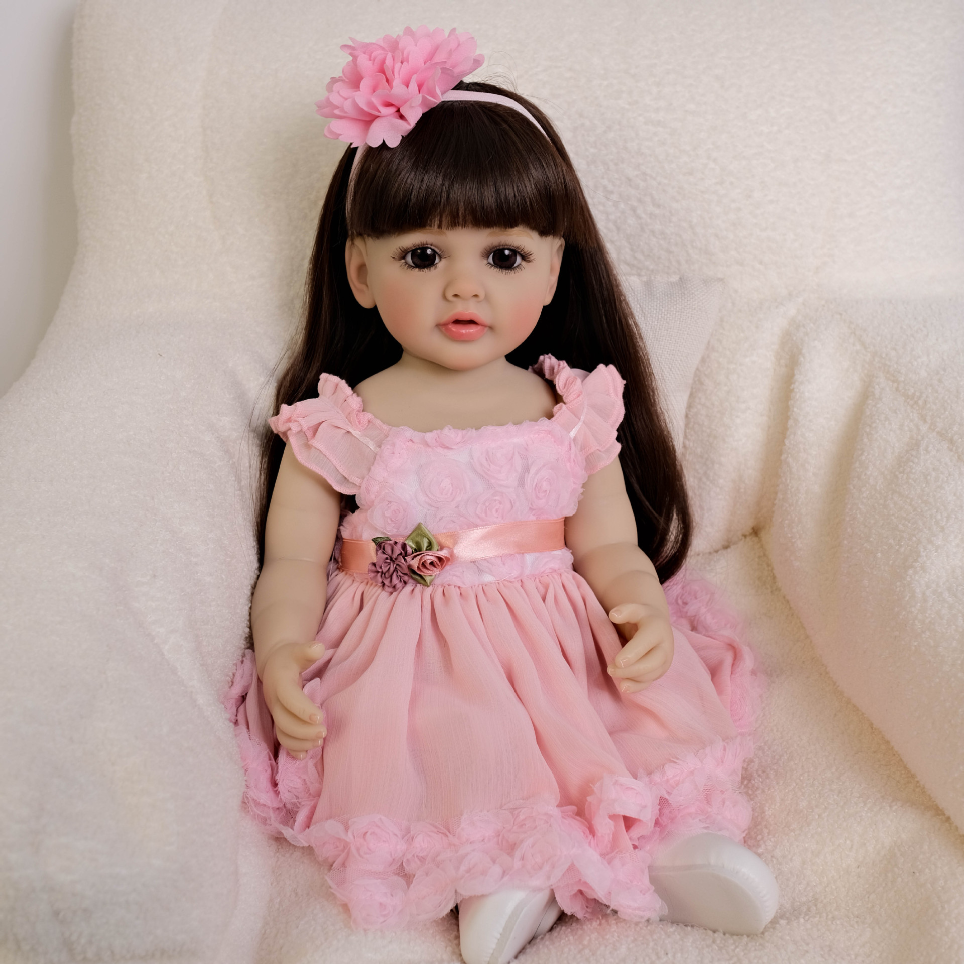 Cute 55 cm Long Hair Pink Girl - đánh giá và giá Ethnic Fashion Girls