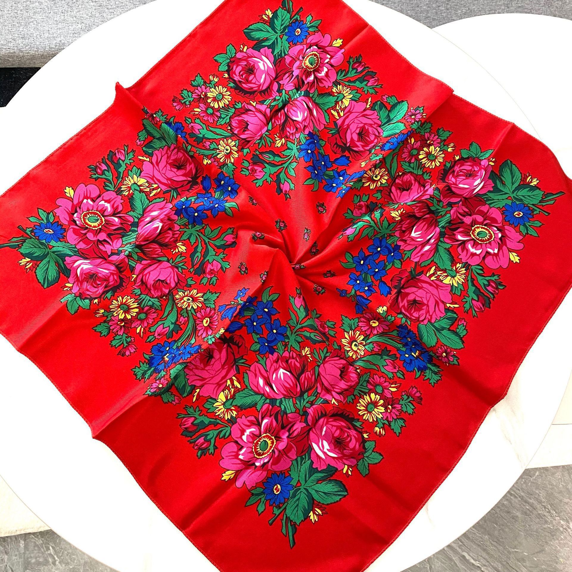 70*70cm Russian Floral Square  - đánh giá và giá Ethnic Fabric