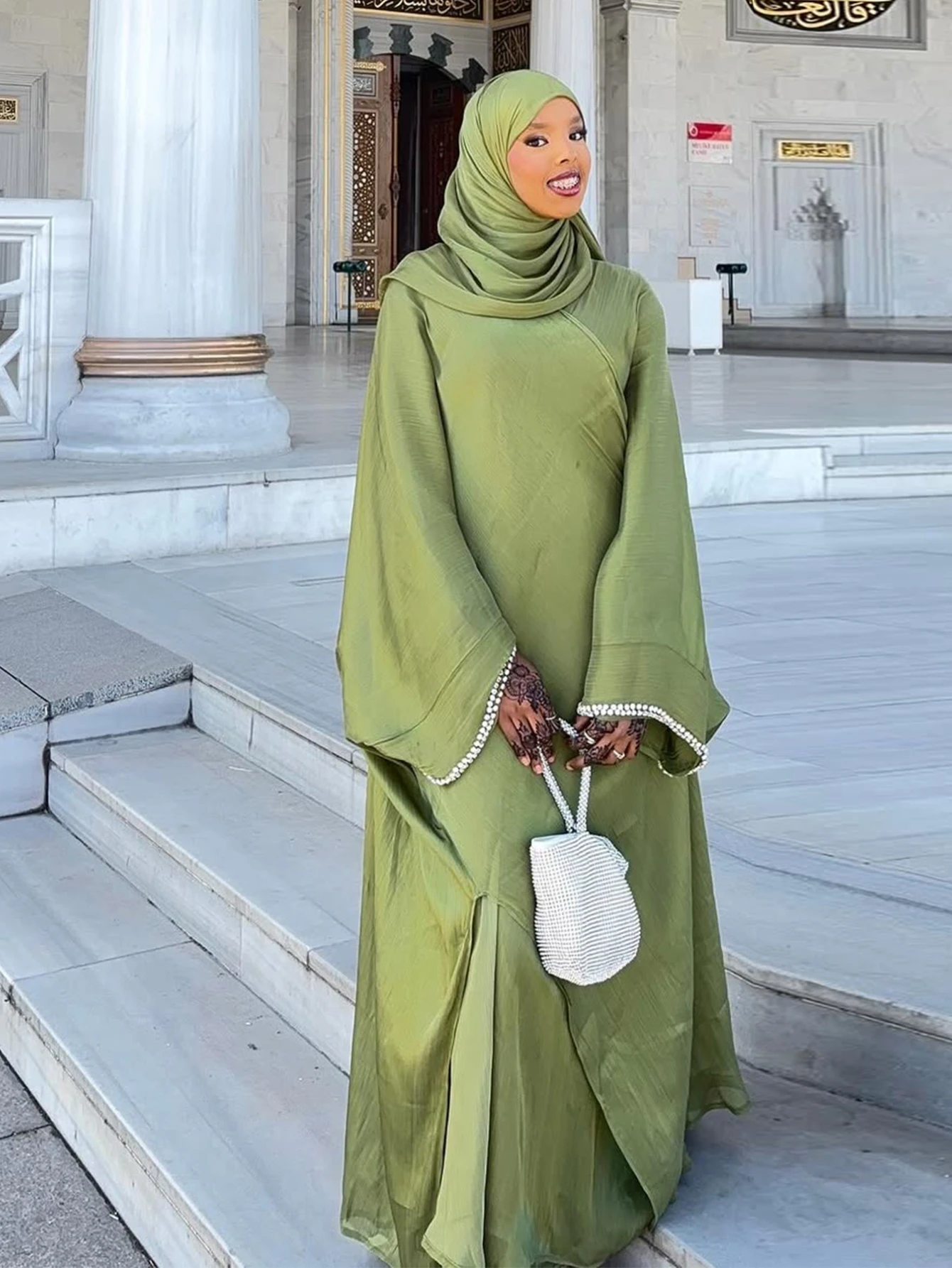 Eid Muslim Abaya Scarf Dress 1 - đánh giá và giá Jalabiya Women Arabic