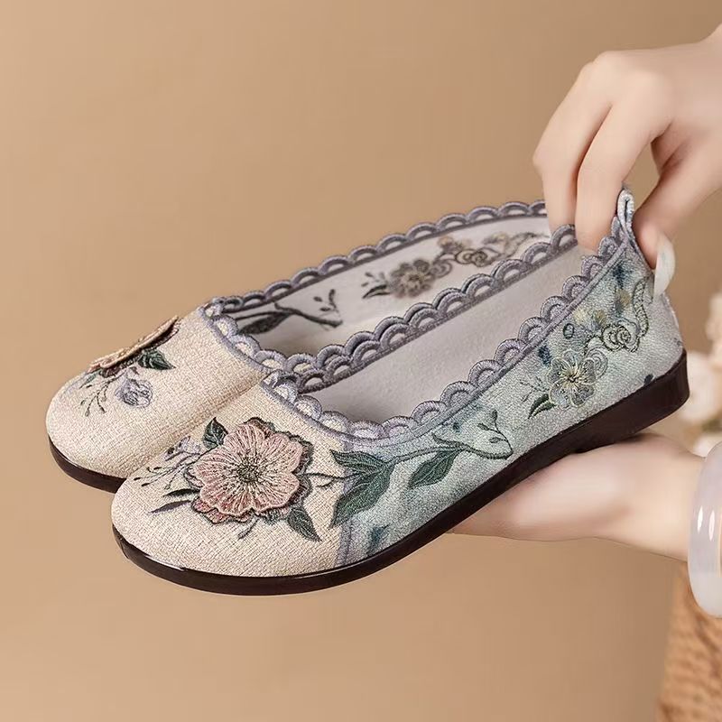Women Spring Autumn New Flat s - đánh giá và giá Ethnic Fabric