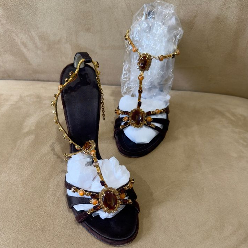 Rhinestone Open Toe Cross Stra - đánh giá và giá Ethnic Modern Fashion