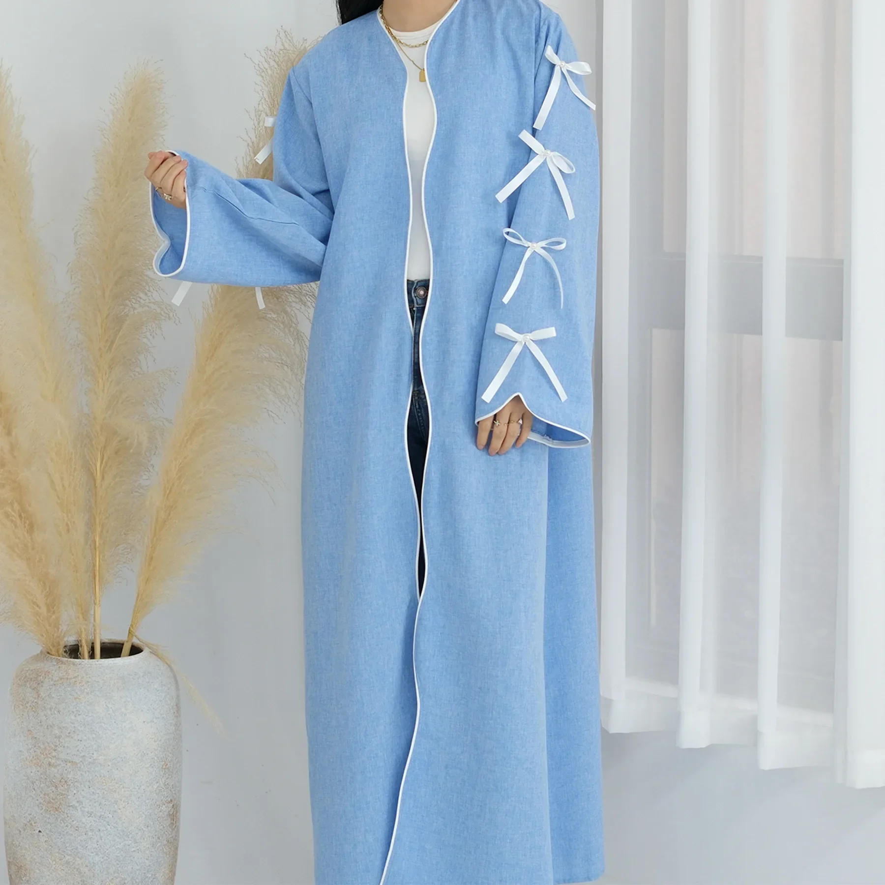 Bow Open Kimono Abaya for Wome - đánh giá và giá Jalabiya Women Arabic