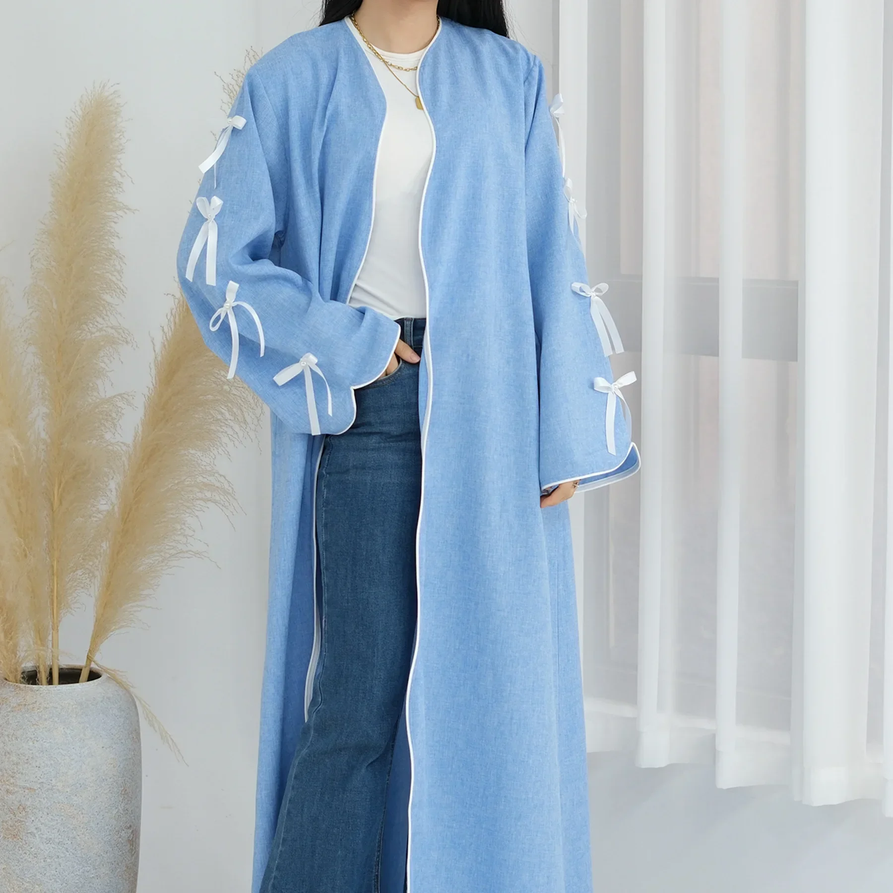 Bow Open Kimono Abaya for Wome - đánh giá và giá Jalabiya Women Arabic